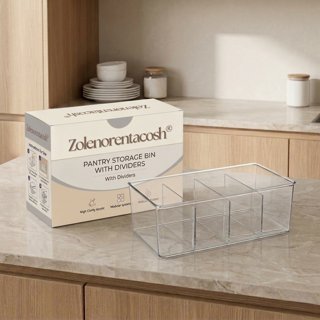 Zolenorentacosh® Pantry Storage Bin with Dividers-Smart Organization for Everyday Kitchens