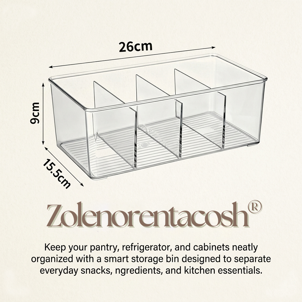 Zolenorentacosh® Pantry Storage Bin with Dividers-Smart Organization for Everyday Kitchens