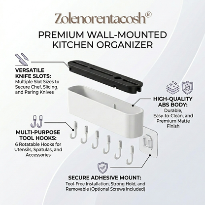 Zolenorentacosh® Wall-Mounted Knife Holder & Multi-Purpose Storage Organizer